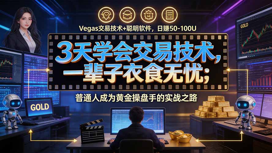 3天学会做交易，普通人快速成为操盘手” Vegas交易系统+聪明软件 ， 日赚50-1000U， 长期稳定，小白轻松上手-鼎铸网