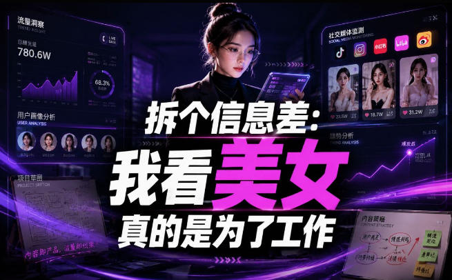 【理直气壮】我给看美女找了一个非常恰当的理由,信息差项目-鼎铸网