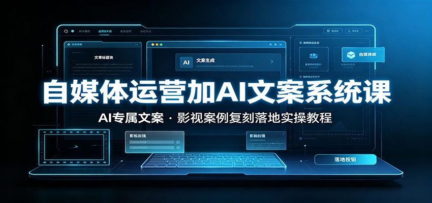自媒体运营加AI文案系统课：：AI专属文案，影视案例复刻落地实操教程-鼎铸网