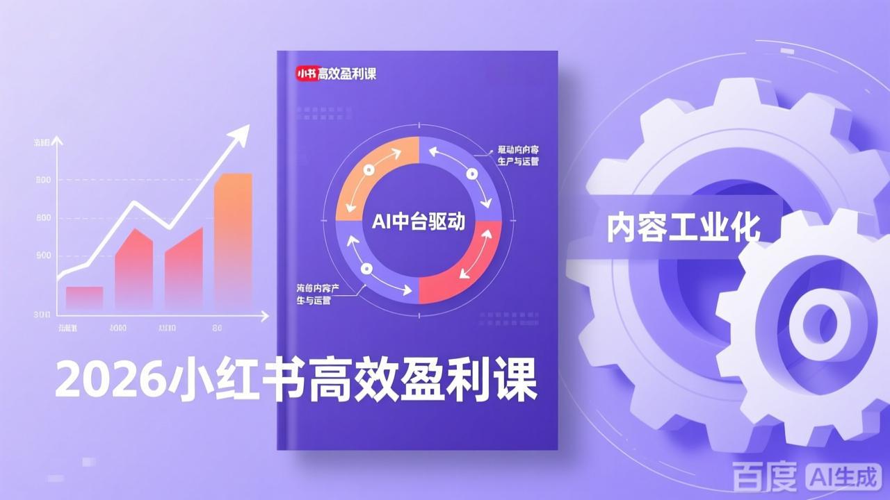 2026小红书高效盈利课，流量双引擎+内容工业化+AI中台驱动，构建可复制的千万级营收模型-鼎铸网