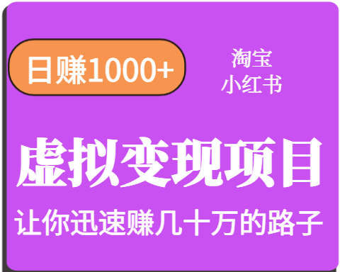 淘宝OR小红书虚拟变现，日赚1000+，多账号操作年收入几十W不等-鼎铸网