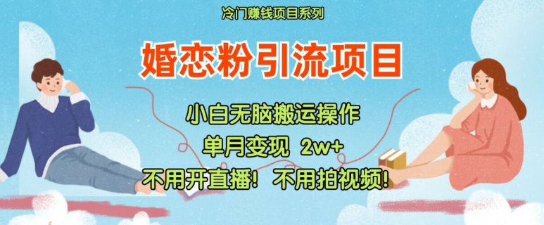 小红书婚恋粉引流，不用开直播，不用拍视频，不用做交付【揭秘】-鼎铸网