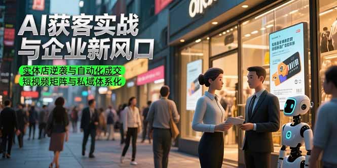 880f488086b7f8a61375915dc76a5155.jpeg AI获客实战与企业新风口,实体店逆袭与自动化成交 短视频矩阵与私域体系化