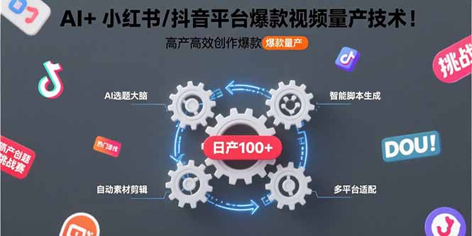 8852e656cab090e1ac44186970a39866.jpeg AI+小红书/抖音平台爆款视频量产技术:高产高效创作爆款视频!