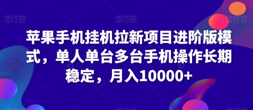 苹果手机挂机拉新项目进阶版模式,单人单台多台手机操作长期稳定,月入10000+【揭秘】-鼎铸网