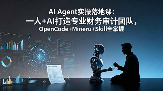 AI Agent实操落地课：一人+AI打造专业财务审计团队，OpenCode+Mineru+Skill全掌握-鼎铸网