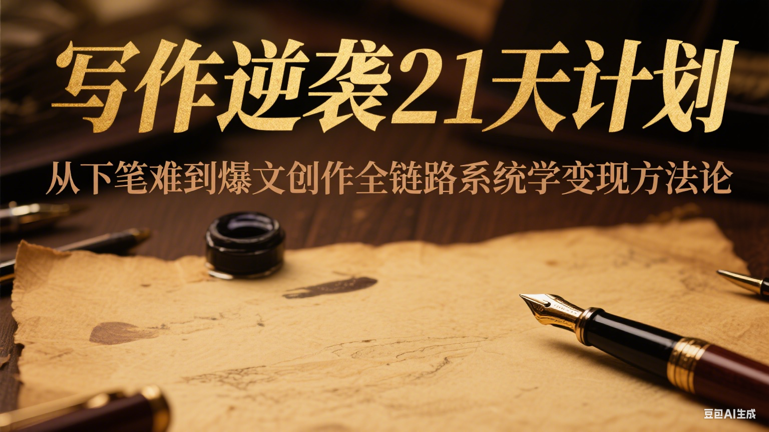 写作逆袭21天计划：从下笔难到爆文创作全链路系统学变现方法论-鼎铸网
