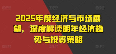 2025年度经济与市场展望，深度解读明年经济趋势与投资策略-鼎铸网