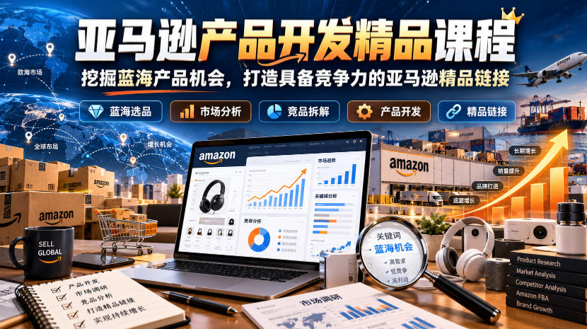 88eeec989c05de400a1c61f87bb29261.jpeg 亚马逊产品开发精品课程,挖掘蓝海产品机会,打造具备竞争力的亚马逊精品链接