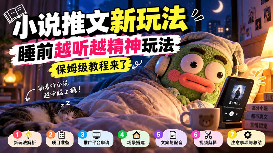 89548e06310e7682ff8641ba53b11d9c.jpeg 小说推文新玩法,睡前越听越精神玩法,保姆级教程来了
