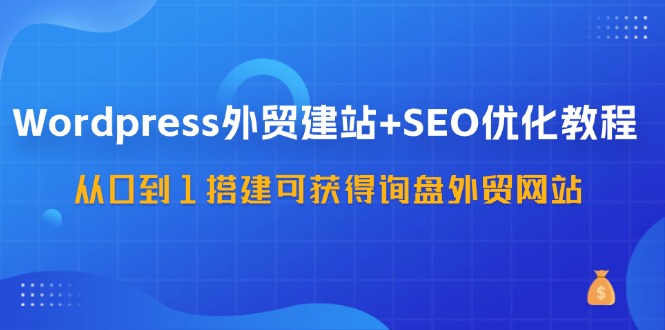 WordPress外贸建站+SEO优化教程，从0到1搭建可获得询盘外贸网站(57节课)-鼎铸网