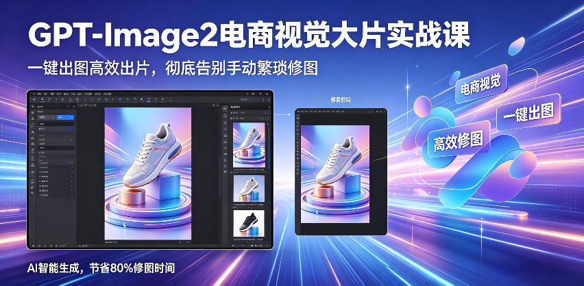 GPT-Image2电商视觉大片实战课,一键出图高效出片,彻底告别手动繁琐修图(更新)-鼎铸网