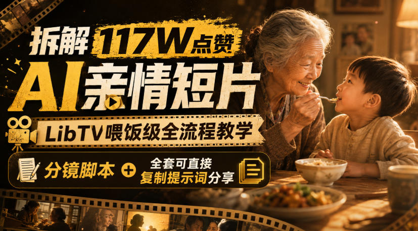 拆解117W点赞AI亲情短片，LibTV喂饭级全流程教学，分镜脚本+全套可直接复制提示词分享-鼎铸网