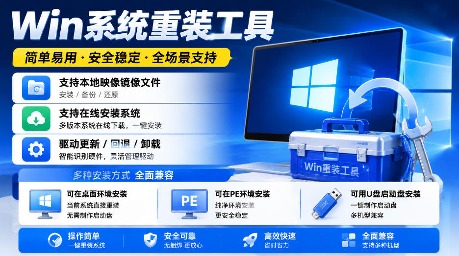 8a72ca2a8aecf1f12d50fde2da5ca9f0.jpeg Win系统重装工具,支持本地映像镜像文件安装备份,简单易用-安全稳定-全场景支持