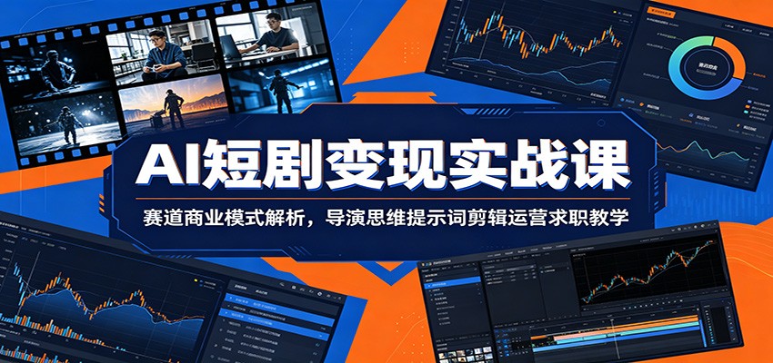 AI短剧变现实战课：赛道商业模式解析，导演思维提示词剪辑运营求职教学-鼎铸网