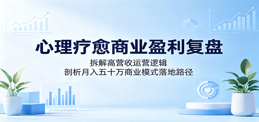 心理疗愈商业盈利复盘:拆解高营收运营逻辑,剖析月入五十万商业模式落地路径-鼎铸网