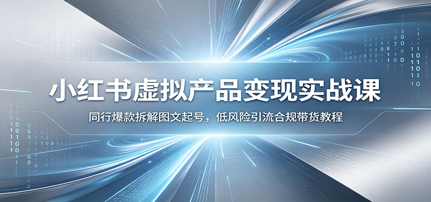 小红书虚拟产品变现实战课：同行爆款拆解图文起号，低风险引流合规带货教程-鼎铸网