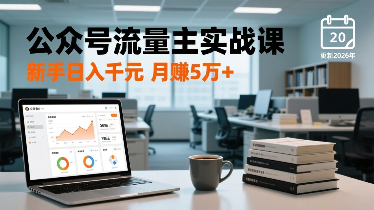 8c7394bb62c7505cc22236262b8d8c81.jpeg 公众号流量主实战课,爆文写作、流量池运营、多平台分发,新手日入千元月赚5万+更新2026年