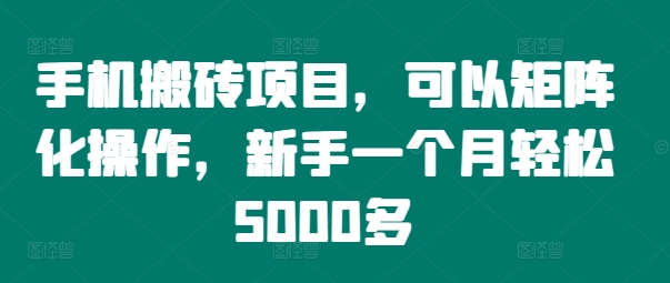 8ca44058d8e183e1e545655fc921c145.jpeg 手机搬砖项目,可以矩阵化操作,新手一个月轻松5000多