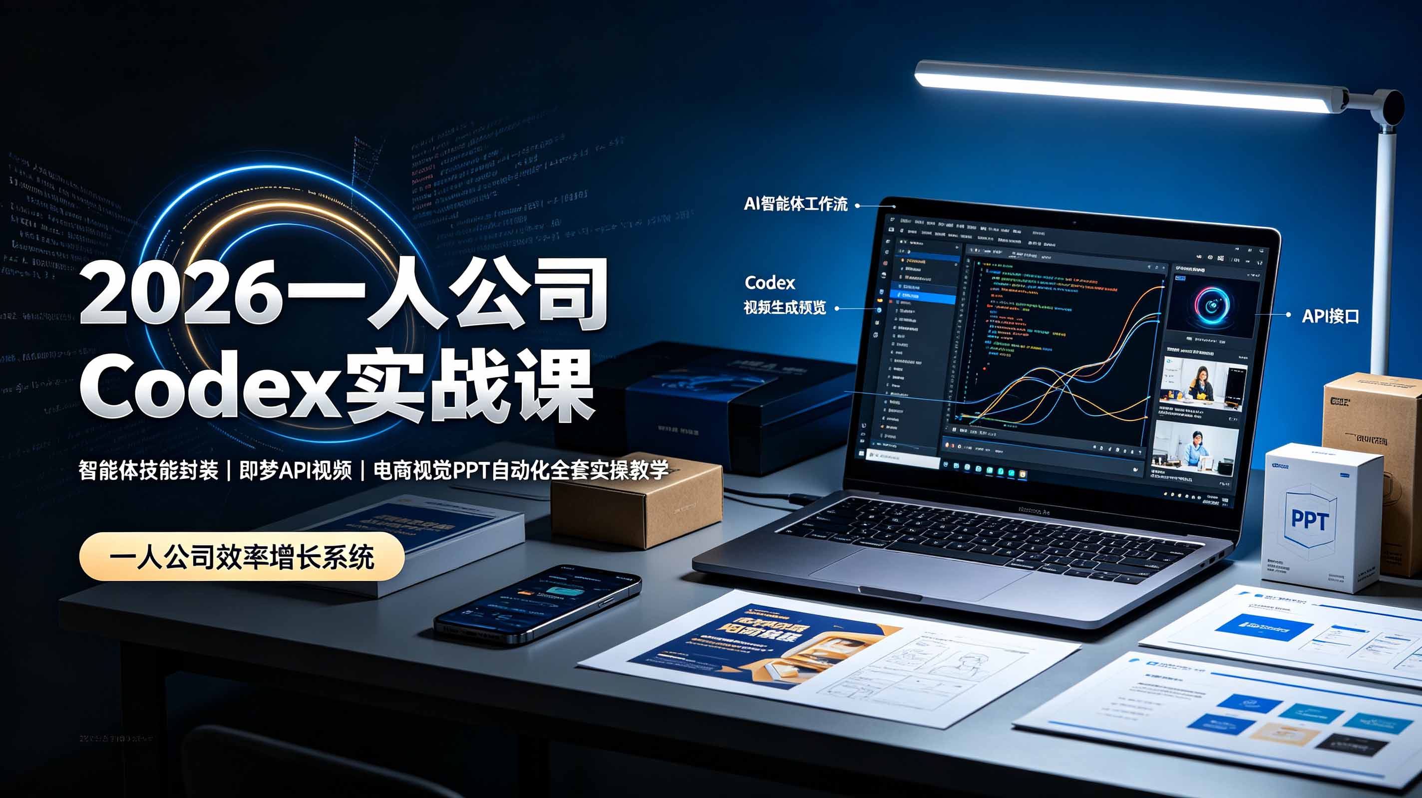 8ccff09d4ab3f988ac38503ce565ca65.jpeg 2026一人公司Codex实战课◆智能体技能封装|即梦API视频|电商视觉PPT自动化全套实操教学
