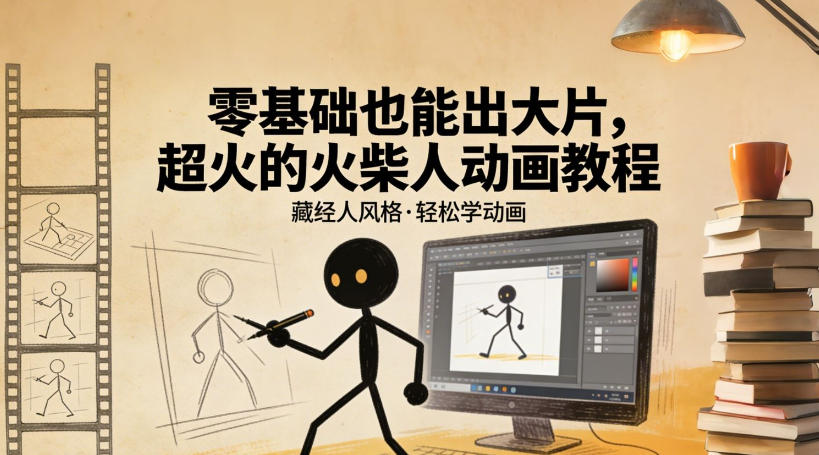 8cdc98969348a10488feb22bd027dee9.jpeg 零基础也能出大片,超火的火柴人动画教程(藏经人风格)