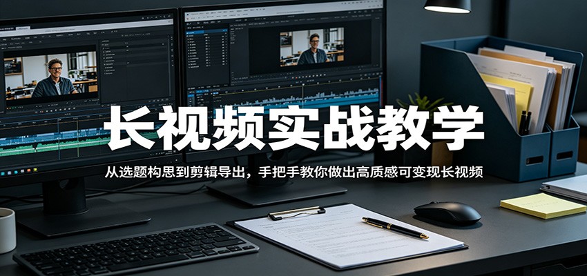 长视频实战教学,从选题构思到剪辑导出,手把手教你做出高质感可变现长视频-鼎铸网