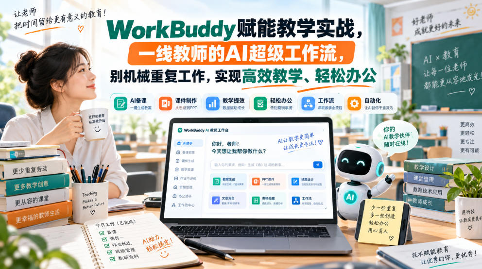 WorkBuddy赋能教学实战，一线教师的AI超级工作流，别机械重复工作，实现高效教学、轻松办公-鼎铸网