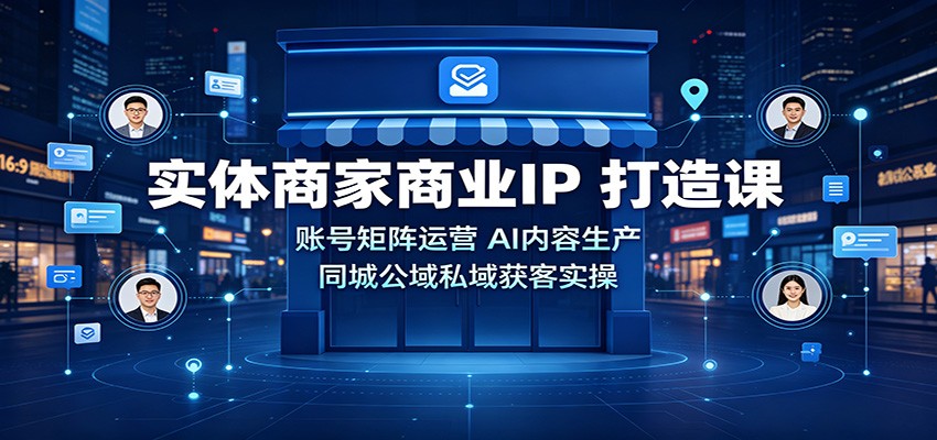 实体商家商业IP打造课：账号矩阵运营，AI内容生产，同城公域私域获客实操-鼎铸网