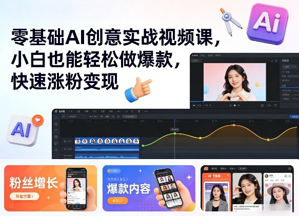 8d91c2a341b6614a51f5c0689d221630.jpeg 零基础AI创意实战视频课,小白也能轻松做爆款,快速涨粉变现