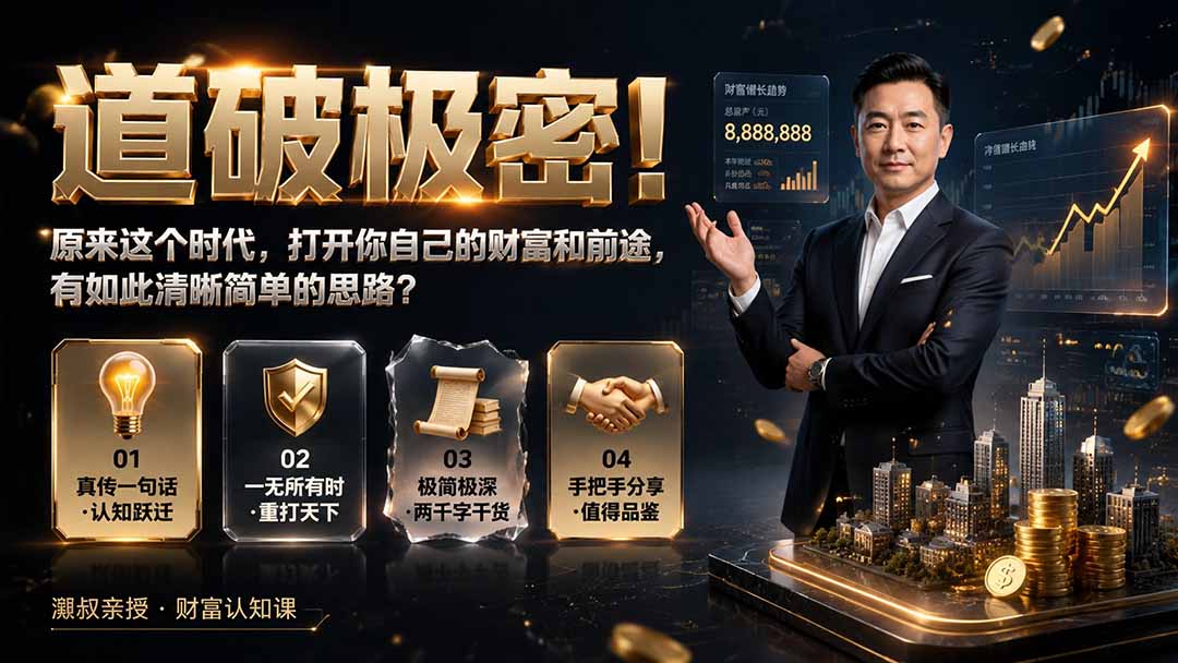 付费文章:道破极密!原来这个时代,打开你自己的财富和前途,有如此清晰简单的思路?-鼎铸网