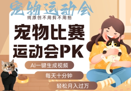 8ea04acab3f670da0aad3fd06929e6b7.jpeg AI一键生成宠物比赛运动会PK视频,纯原创不用剪不用拍,每天十分钟,轻松月入过1W+