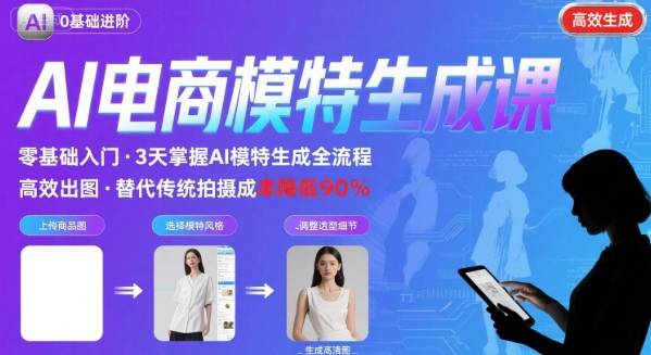 8ea37704aac975f748a86477af241291.jpeg AI模特进阶课程,0基础高效生成逼真电商模特图