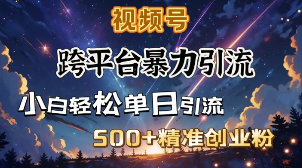 跨平台暴力引流,私域完美闭环,日引500+精准创业粉-鼎铸网
