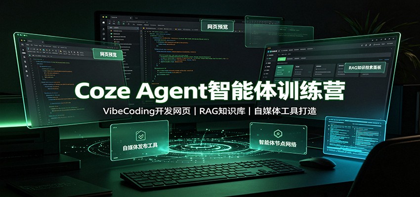 Coze Agent智能体训练营：VibeCoding开发网页，RAG知识库，自媒体工具打造-鼎铸网