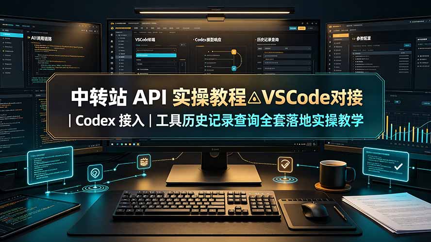 8fea937de74942ae44635d7f54bea9cb.jpeg 中转站 API 实操教程△VSCode 对接|Codex 接入|工具历史记录查询全套落地实操教学