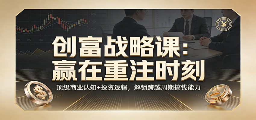 《创富战略课：赢在重注时刻》顶级商业认知+投资逻辑，解锁跨越周期搞钱能力-鼎铸网