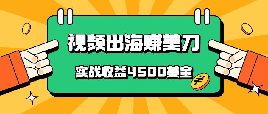 国内爆款视频出海赚美刀,实战收益4500美金,批量无脑搬运,无需经验直接上手-鼎铸网
