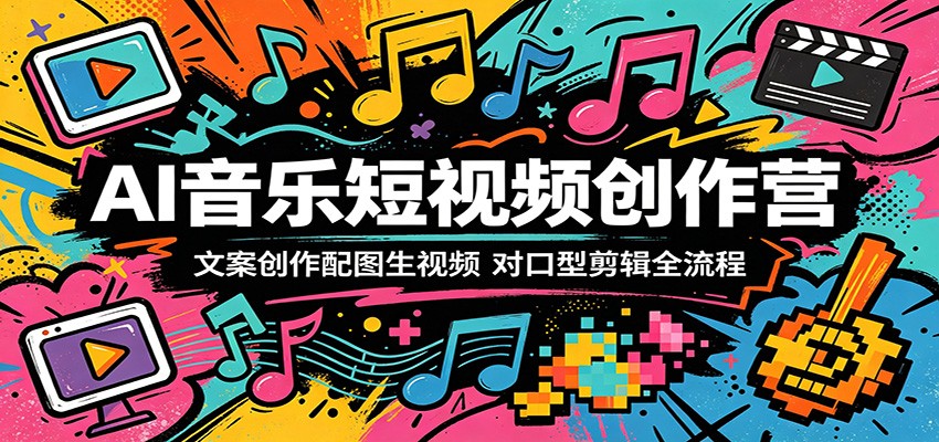 AI音乐短视频创作营:文案创作配图生视频,对口型剪辑全流程-鼎铸网