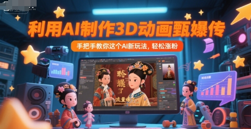 91071be8de24cbbbe5512c9da3a73331.jpeg 利用AI制作3D动画甄嬛传,流量爆了,手把手教你这个AI新玩法,轻松涨粉