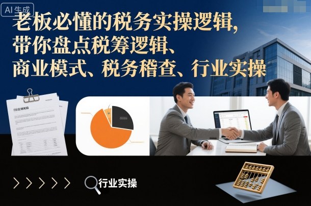 91177311d4b16064afd0a1a613d07199.jpeg 老板必懂的税务实操逻辑,带你盘点税筹逻辑、商业模式、税务稽查、行业实操