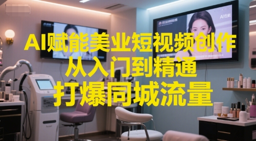 917b495a2eb98619a32bc9a9d296aa84.jpeg AI赋能美业短视频创作,从入门到精通,打爆同城流量,超级AI工具短视频实操落地
