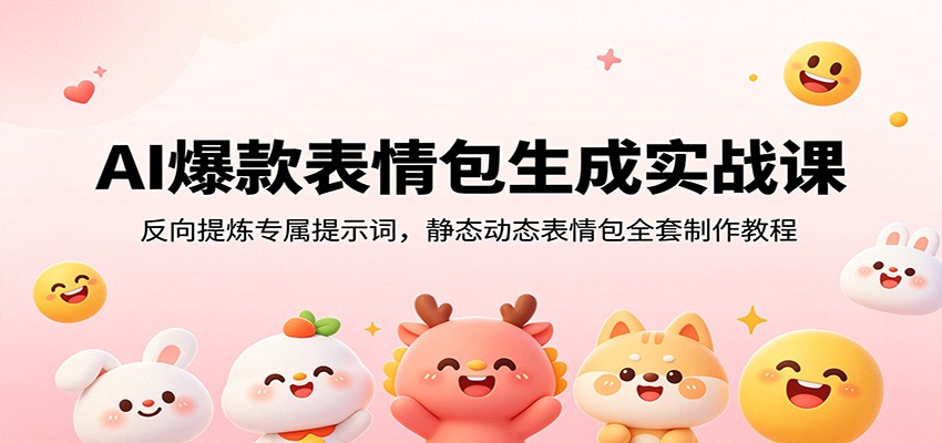 AI爆款表情包生成实战课：反向提炼专属提示词，静态动态表情包全套制作教程-鼎铸网