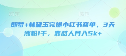 930f6e0f47c9b5df2e5c921eca39ed6c.jpeg 即梦+林黛玉完爆小红书商单,3天涨粉1千,靠怼人月入5k+