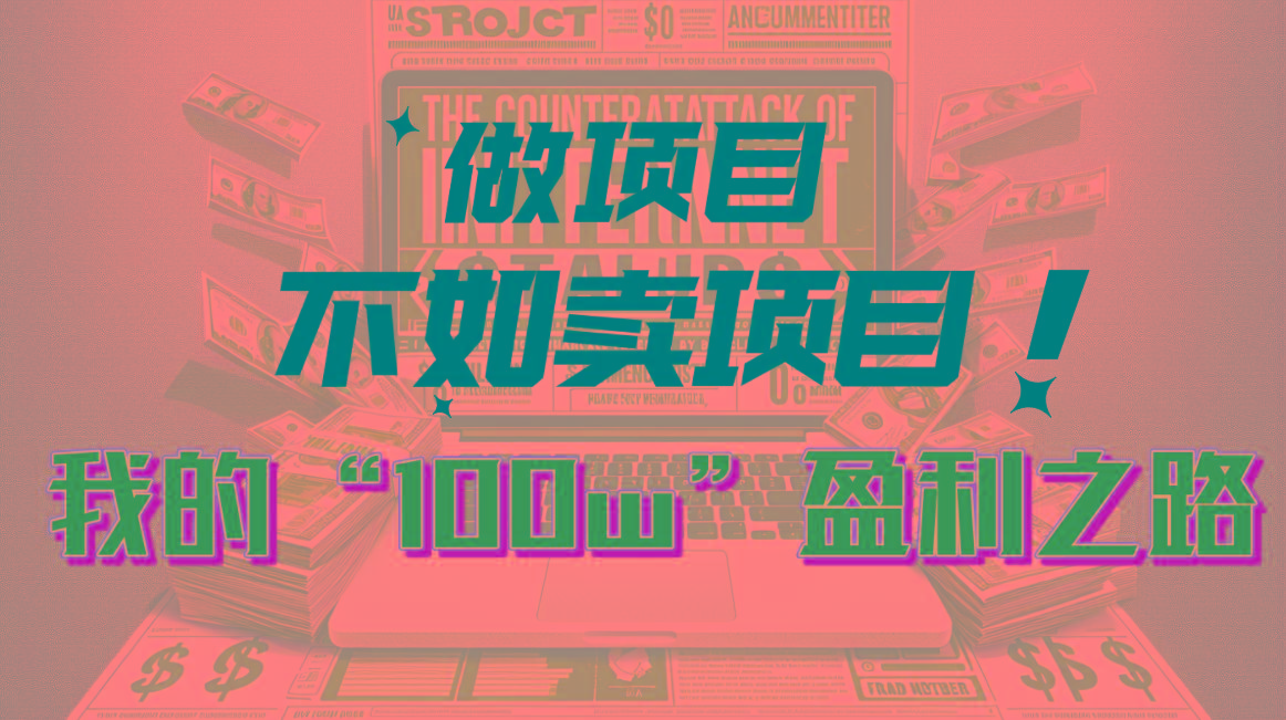 为什么做项目不如卖项目？我的100W+盈利之路-鼎铸网