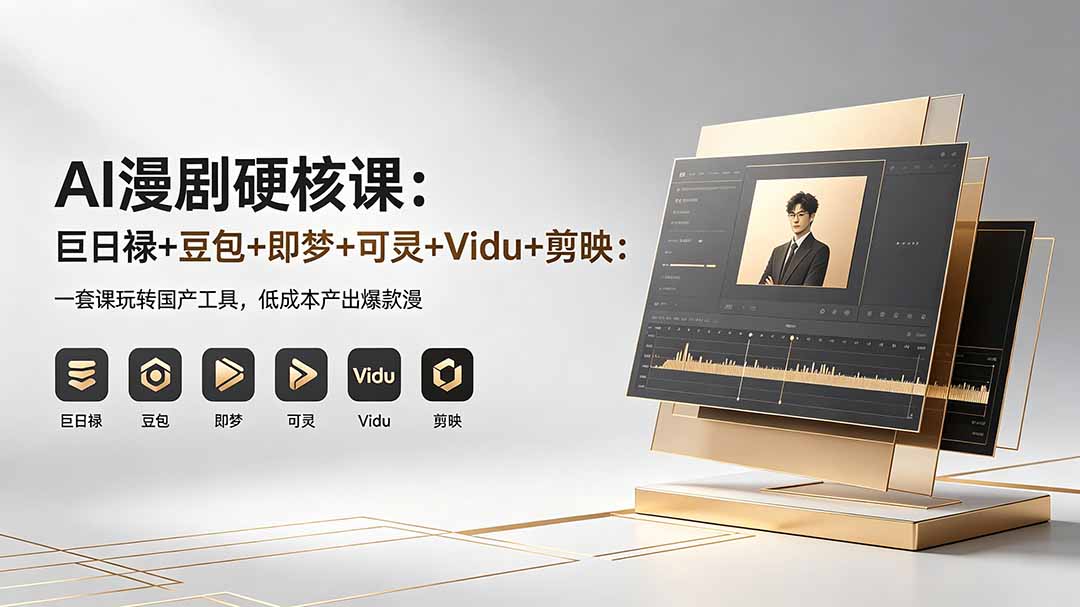 AI漫剧硬核课:巨日禄+豆包+即梦+可灵+Vidu+剪映:一套课玩转国产工具,低成本产出爆款漫剧-鼎铸网