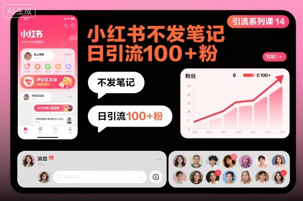 9446e8faae0bbffe244e006dc6f30ea6.jpeg 引流系列课14:小红书不发笔记日引流100+粉