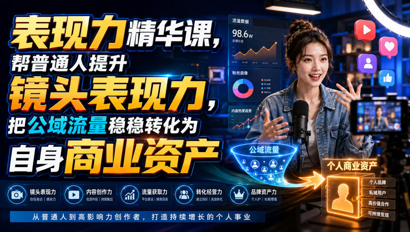 94bdc963a78f02d63857acd0cd2cd2ed.jpeg 表现力精华课,帮普通人提升镜头表现力,把公域流量稳稳转化为自身商业资产