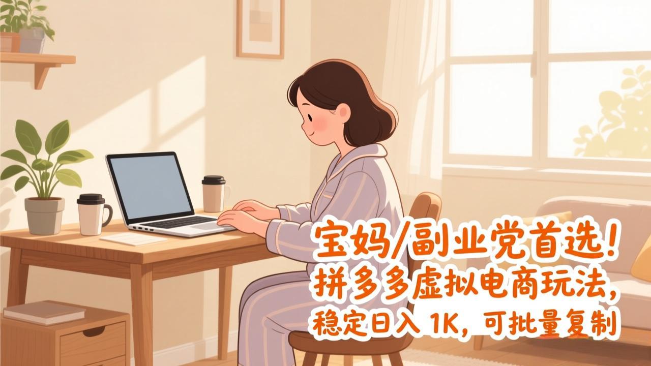 宝妈 / 副业党首选！拼多多虚拟电商玩法，稳定日入 1K，可批量复制-鼎铸网