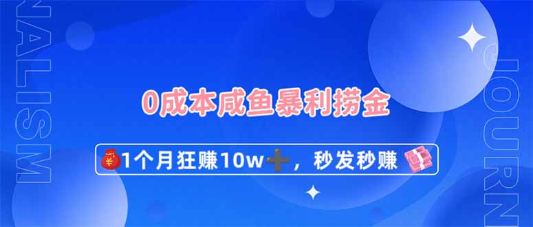 0成本闲鱼暴利捞金，1个月狂赚10W+，秒发秒赚新玩法-鼎铸网