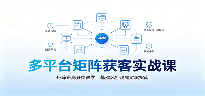 多平台矩阵获客实战课:矩阵布局分类教学,基建风控隔离避坑指南-鼎铸网